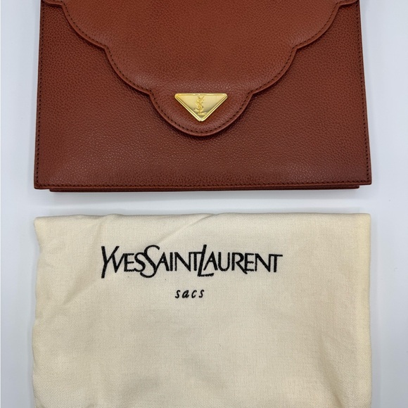 Vintage Yves Saint Laurent Brown Leather Wallet - Picture 2 of 4